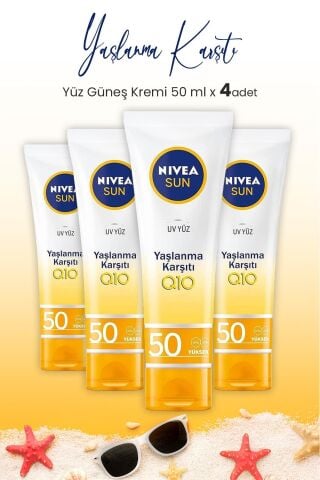 Nivea Yaşlanma Karşıtı Yüz Kremi Spf50 50 ml x 4 Adet