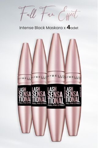 Maybelline New York Maskara Full Fan Effect Intense Black x 4 Adet
