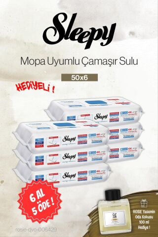 Sleepy 6 AL 5 ÖDE Çamaşır Sulu Mopa Uyumlu 50'li, Rosie Yasemin Oda Kokusu
