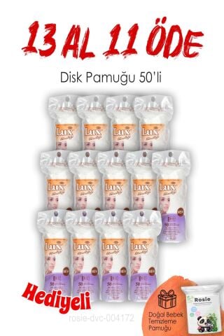 50'li Lux Disk Makyaj Pamuğu 13 AL 11 ÖDE ve ROSIE