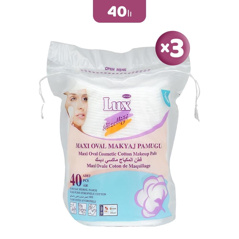 Lux Disk Oval Makyaj Pamuğu 40' lı x 3