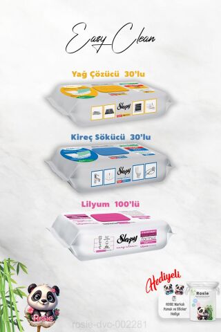 Kireç ve Yağ Çözücü 30'lu, Lilyum Buketi Easy Clean ve Rosie Hediye