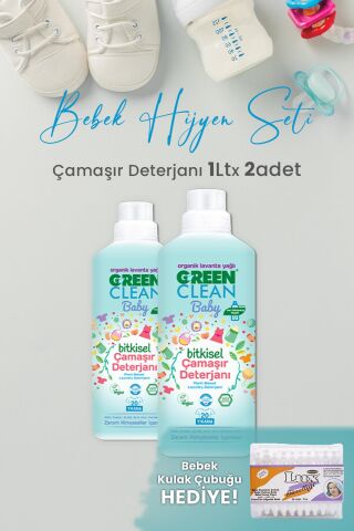U Green Clean Baby Çamaşır Deterjanı 1 L x 2 Adet ve Hediyeli