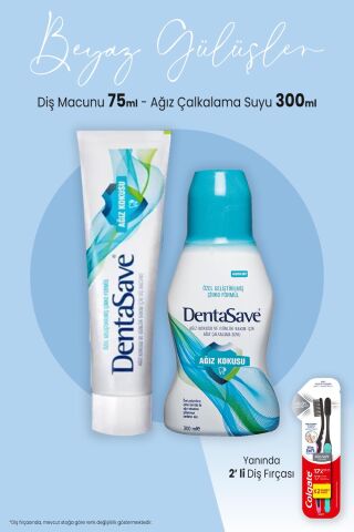Dentasave Diş Macunu Çinko 75 ml, Çalkalama Suyu Çinko 300 ml ve 2'li Diş Fırçası
