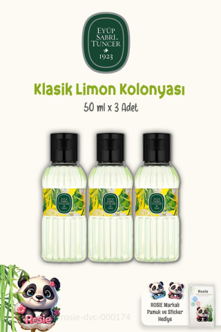 Eyüp Sabri Tuncer Klasik Limon Kolonyası 50 ml 3 Adet  ve ROSIE Pamuk 60'lı