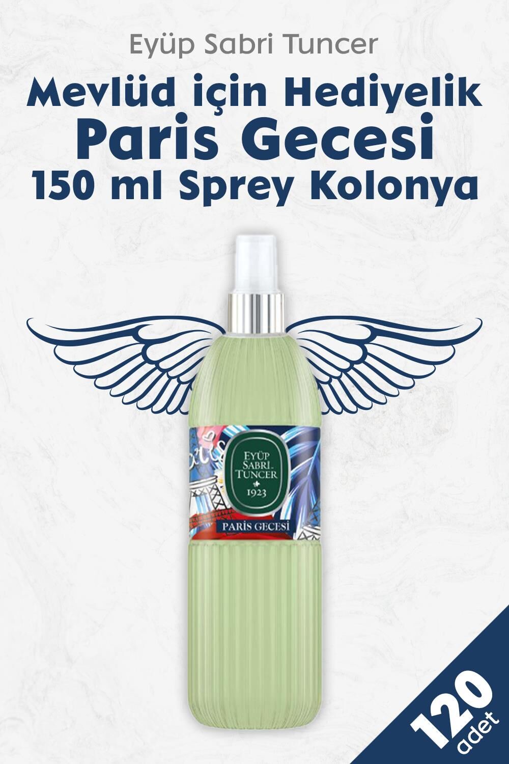 Mevlüd İçin Hediyelik Sprey Kolonya Paris Gecesi 150 ml x 120 Adet