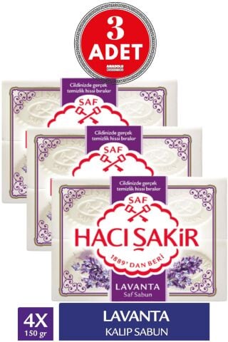 Hacı Şakir Lavanta Beyaz Kalıp Sabun 4X150G 3 ADET