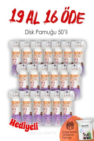 Lux 19 AL 16 ÖDE Disk Makyaj Pamuğu 50'li ve ROSIE