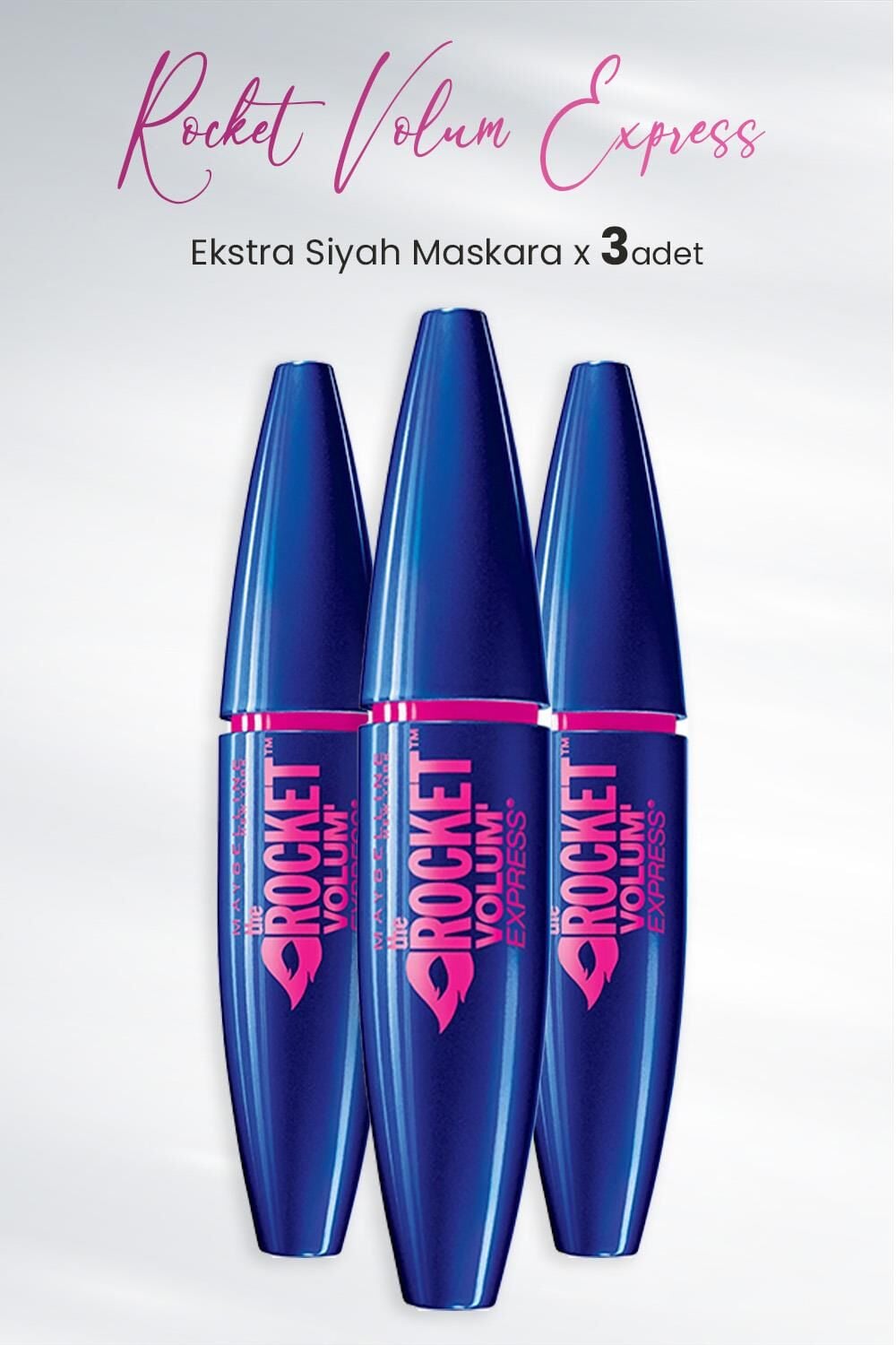 Maybelline New York Maskara Rocket Volum Express Ekstra Siyah x 3 Adet