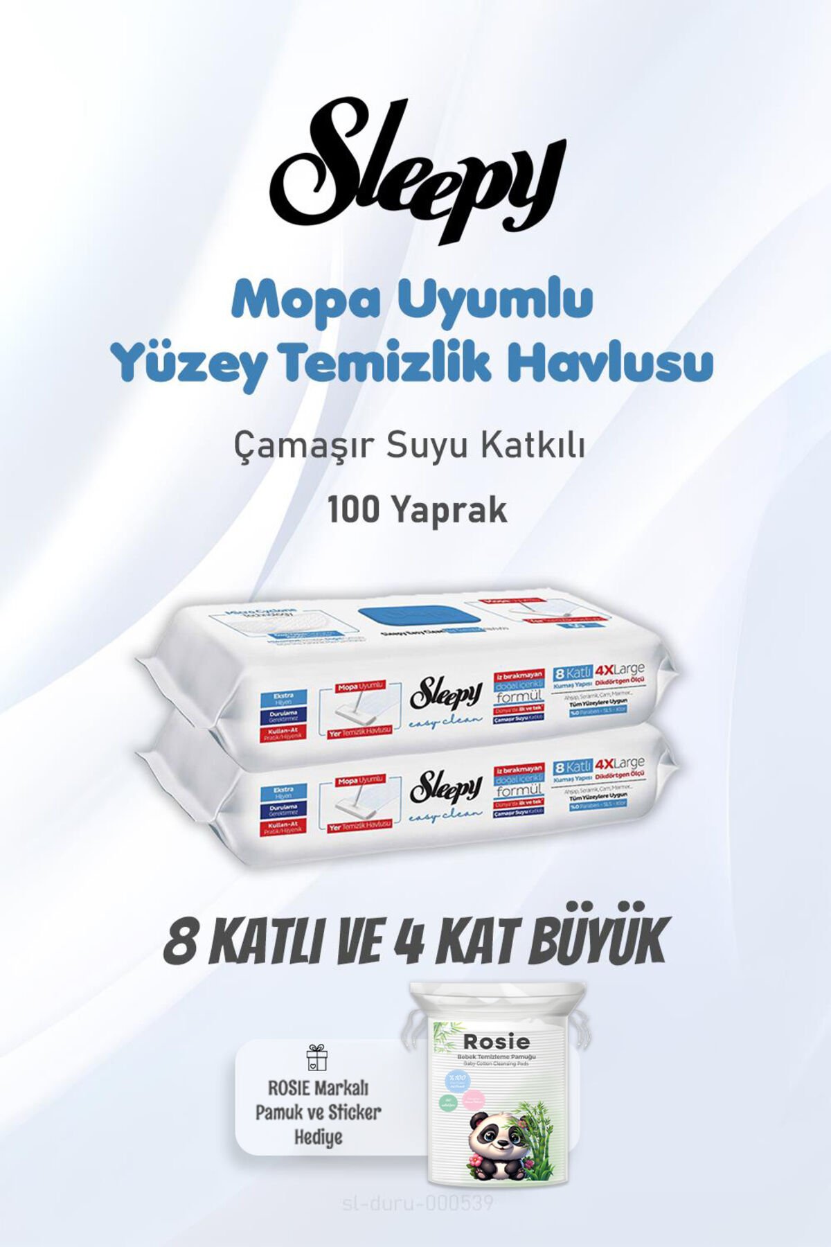 Sleepy 50x2 Çamaşır Suyu Katkılı Yüzey Temizlik Havlusu ve ROSIE