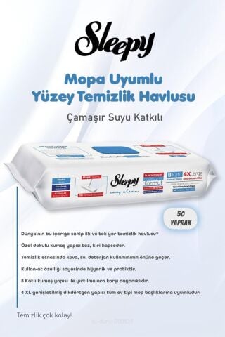 Sleepy 50x2 Çamaşır Suyu Katkılı Yüzey Temizlik Havlusu ve ROSIE