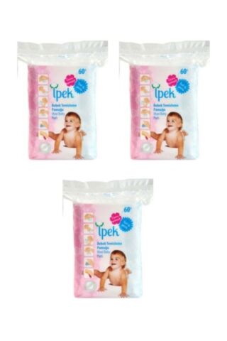 İpek Bebek Temizleme Pamuğu 60lı X 3adet