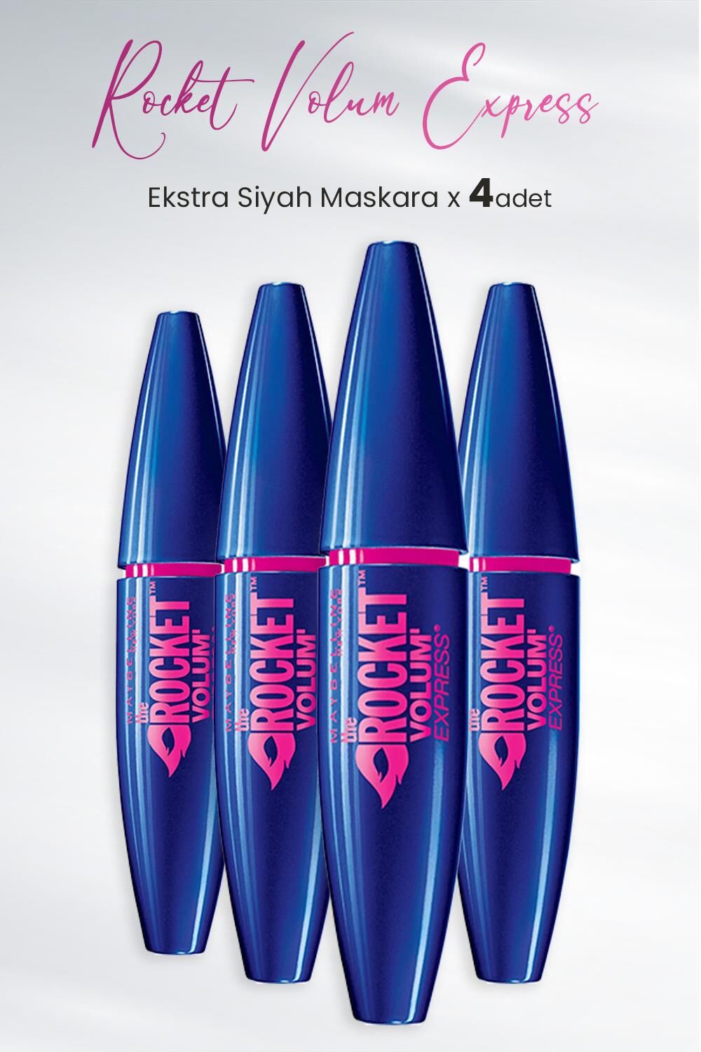 Maybelline New York Maskara Rocket Volum Express Ekstra Siyah x 4 Adet