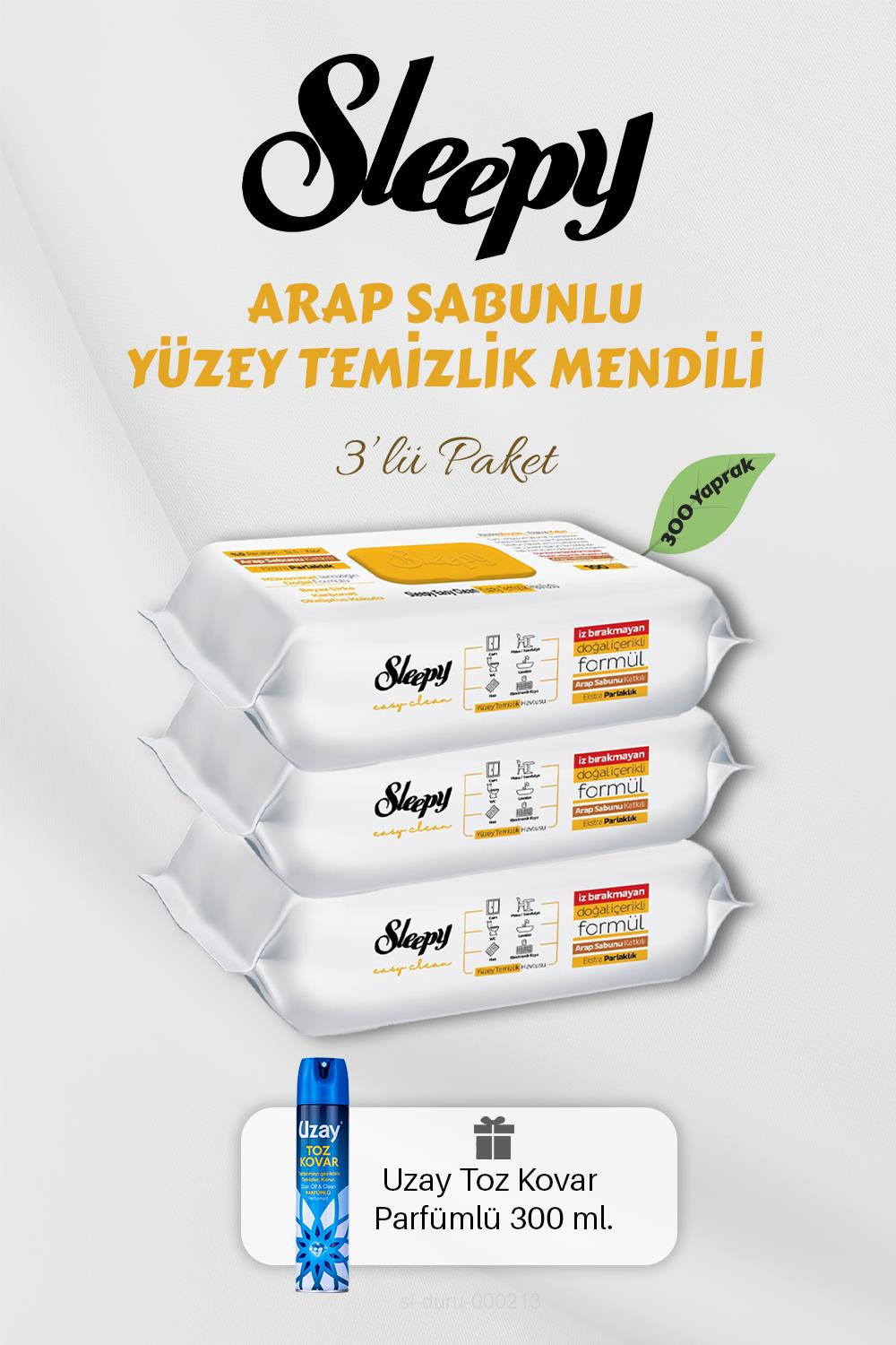 300 Adet Arap Sabunlu Yüzey Havlusu Toz Kovar Hediyeli