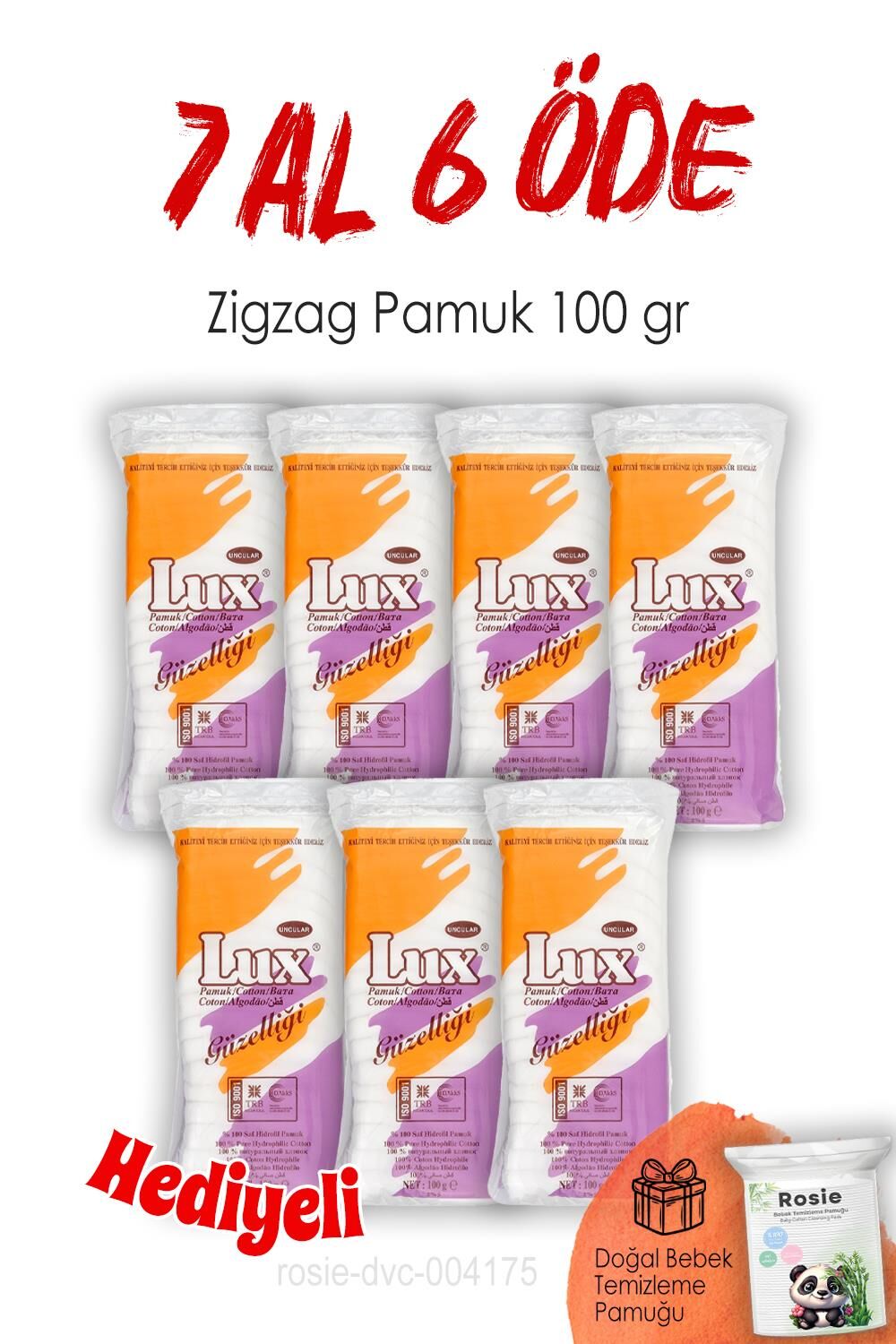100 gr. Lux Zigzag Pamuk 7 AL 6 ÖDE ve ROSIE