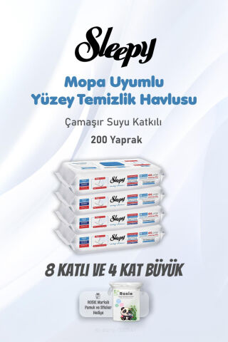 Sleepy 50x4 Çamaşır Suyu Katkılı Yüzey Temizlik Havlusu ve ROSIE