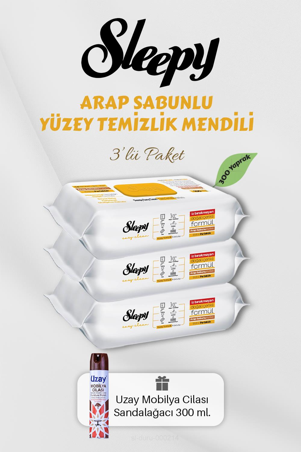 300 Adet Arap Sabunlu Yüzey Havlusu Mobilya Cilası Hediyeli