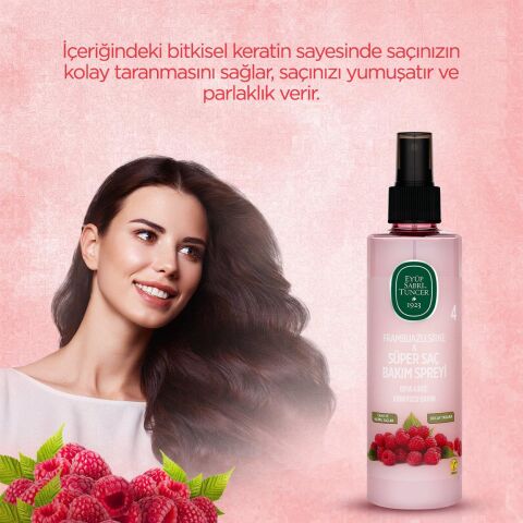 3 Adet Eyüp Sabri Tuncer Frambuazlı  Saç Bakım Spreyi 210 ml ve Pamuk ROSIE