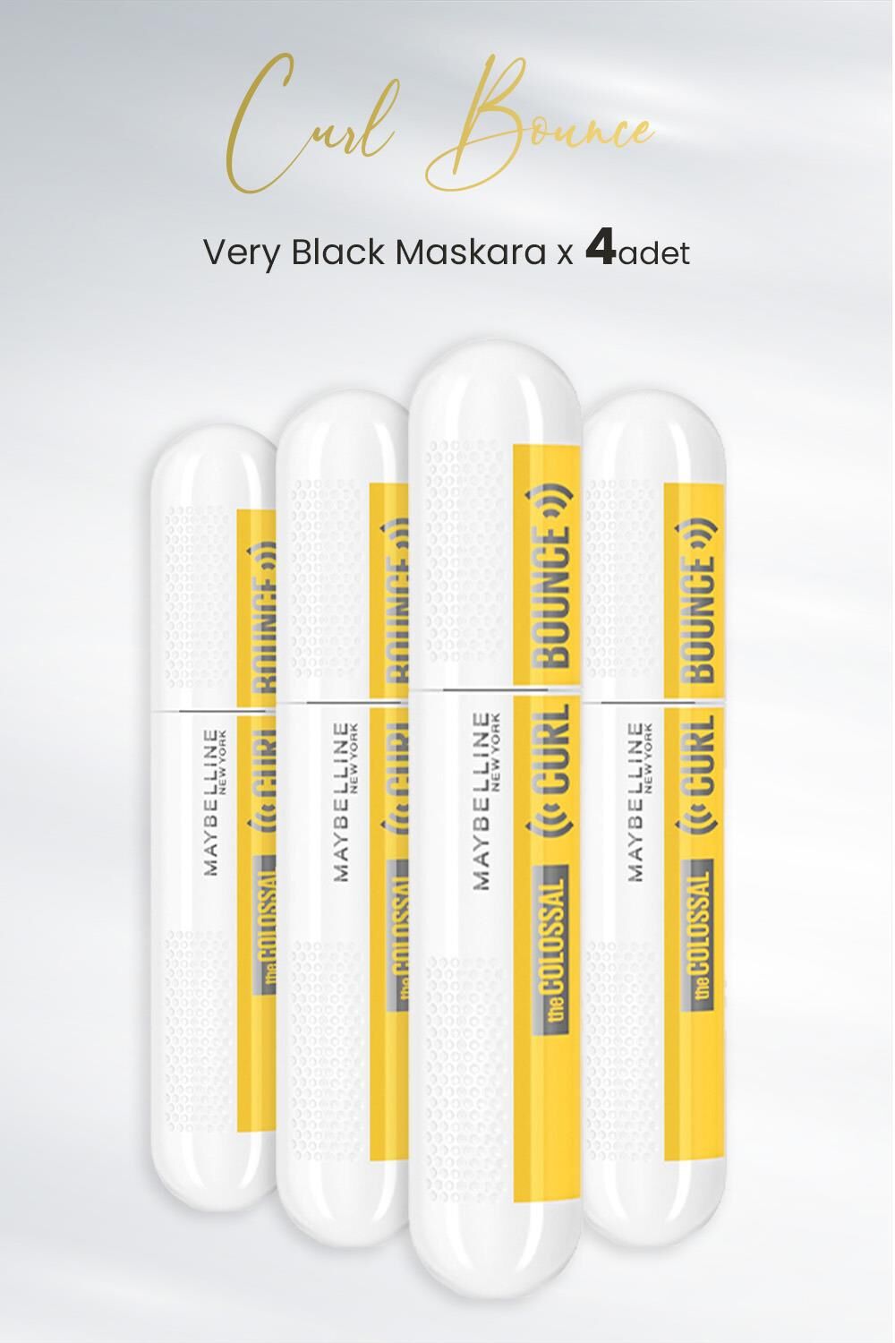 Maybelline New York Maskara Curl Bounce Very Black x 4 Adet