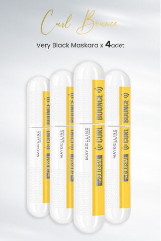 Maybelline New York Maskara Curl Bounce Very Black x 4 Adet