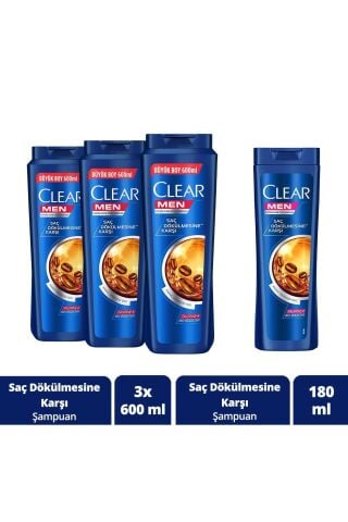 Clear Men Saç Dökülmesine Karşı Şampuan 600 ML x 3 Adet