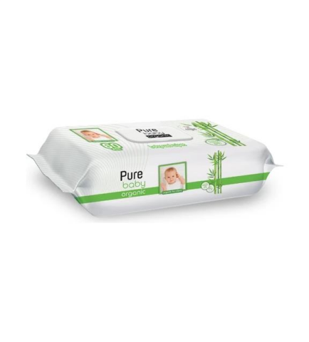 Pure Baby Organik Bambu Özlü Bebek Islak Havlu 60 Yaprak