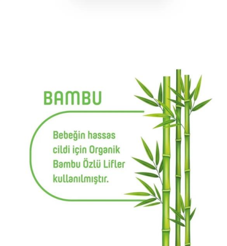 Pure Baby Organik Bambu Özlü Bebek Islak Havlu 60 Yaprak