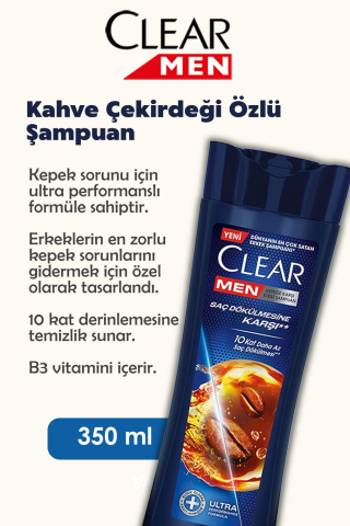 Clear Men Kahve Çekirdeği Özlü Şampuan 350 ml ve ROSIE