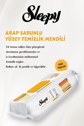 Sleepy 3 Adet Arap Sabunu Katkılı Yüzey Temizlik Havlusu 100' lü ve ROSIE