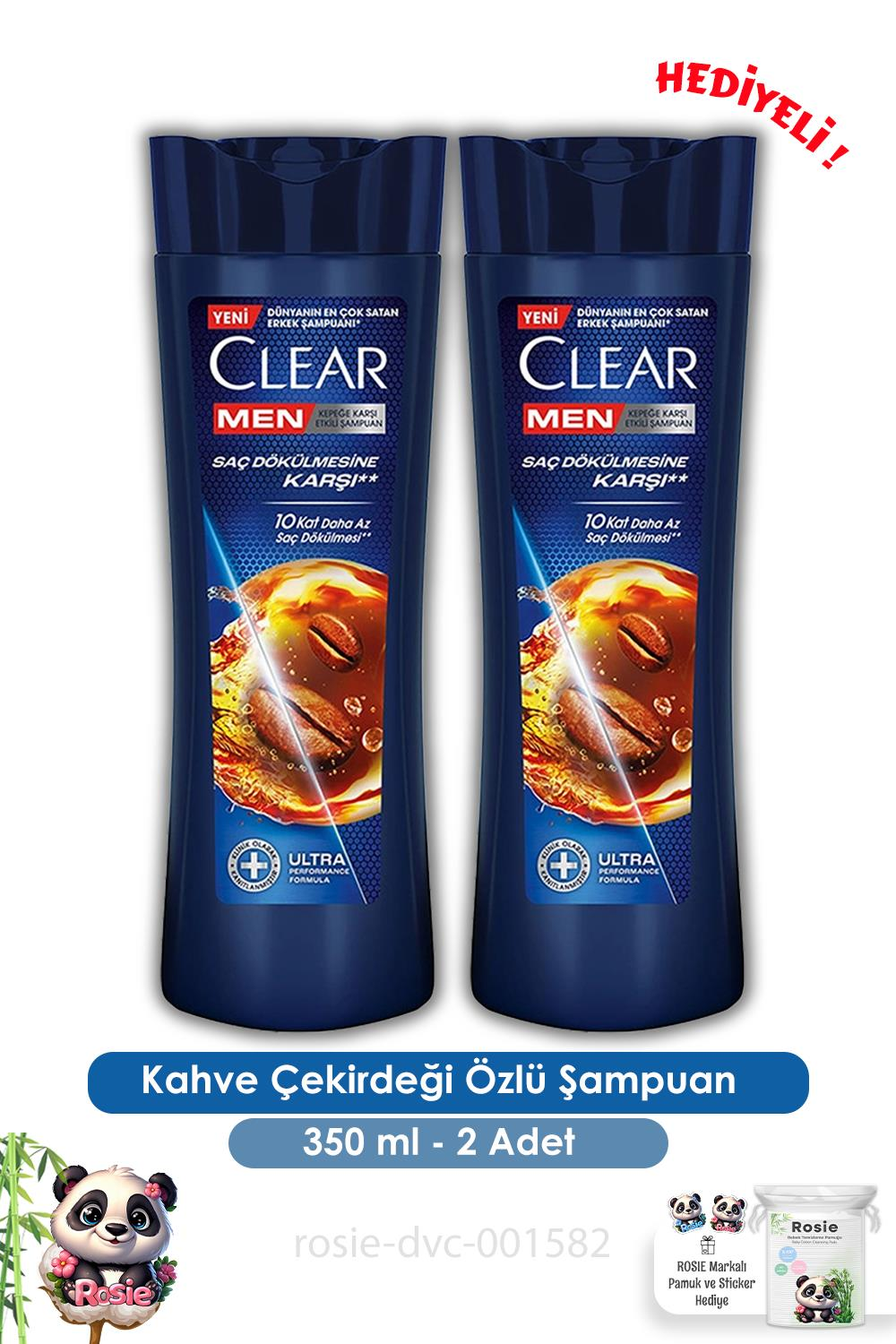 Clear Men 2'Li Kahve Çekirdeği Özlü Şampuan 350 ml ve ROSIE
