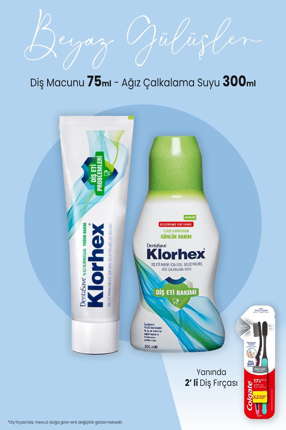 Dentasave Günlük Bakım 75 ml, Çalkalama Suyu Günlük 300 ml ve 2'li Diş Fırçası