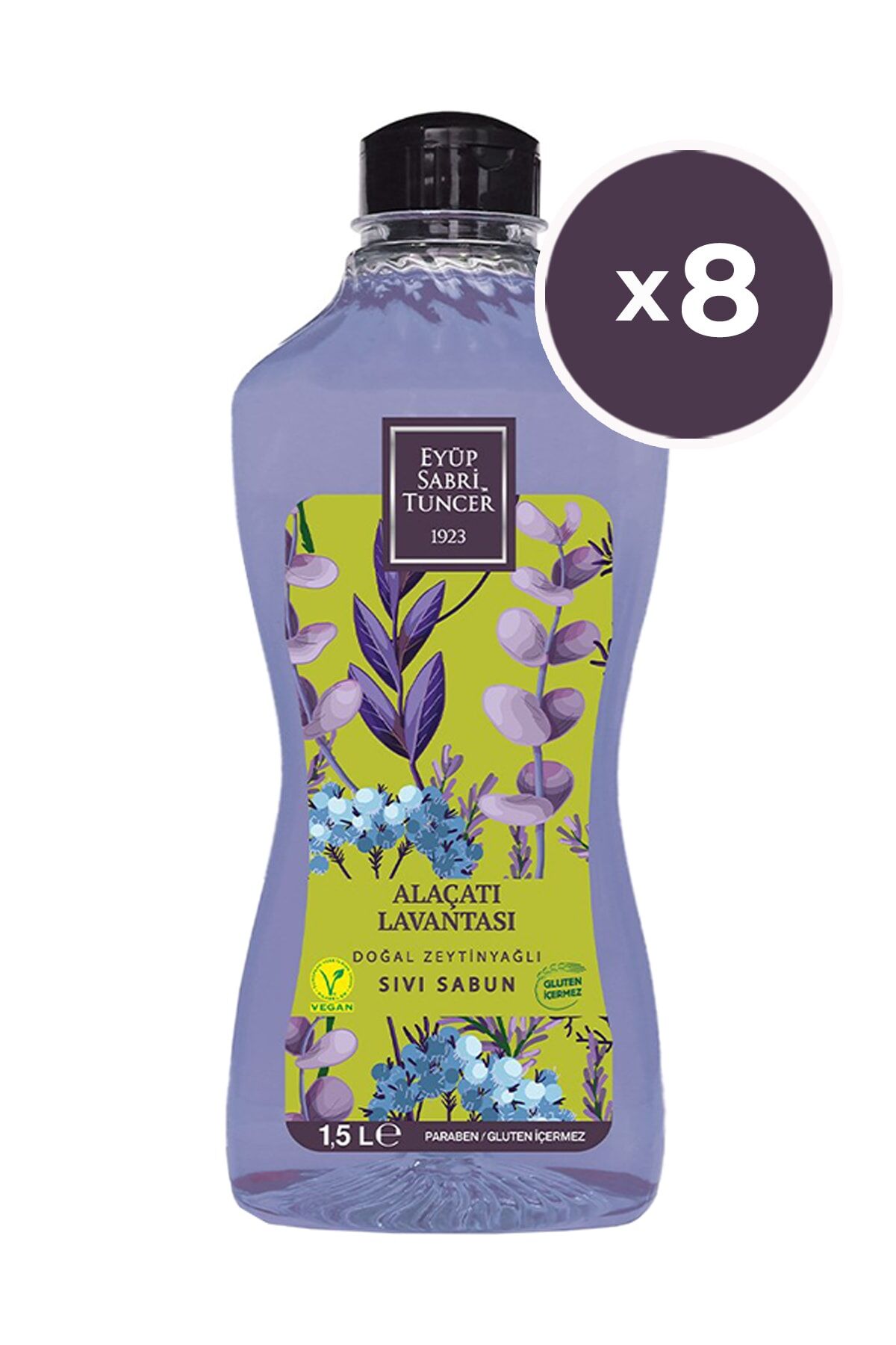 Eyüp Sabri Tuncer Alaçatı Lavantası Sıvı Sabun 1500 ml x 8