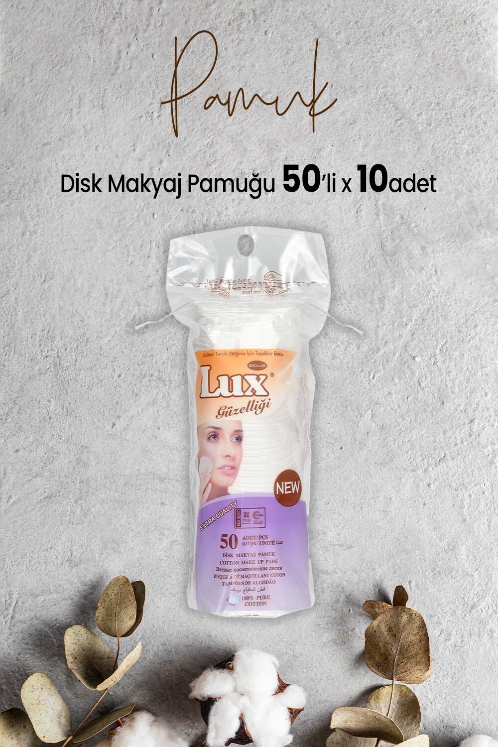 Lux Disk Makyaj Pamuğu 50'li x 10 Adet