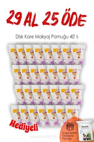 Lux 40'lı 29 AL 25 ÖDE Disk Kare Makyaj Pamuğu ve ROSIE