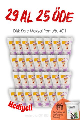 Lux 40'lı 29 AL 25 ÖDE Disk Kare Makyaj Pamuğu ve ROSIE