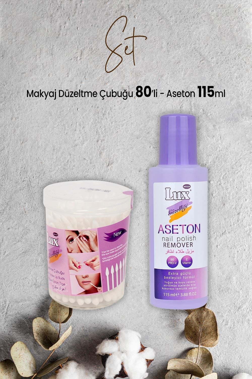 Lux Makyaj Düzeltme Çubuğu 80' li ve Aseton 115 ml