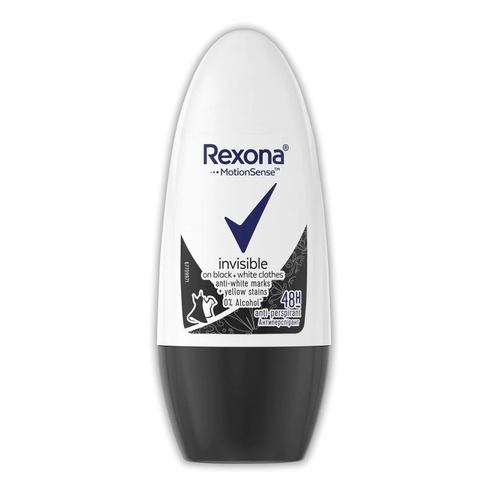 Rexona Invisible On Black + White Antiperspirant Roll On 50 ml