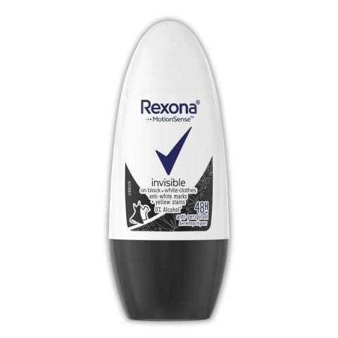 Rexona Invisible On Black + White Antiperspirant Roll On 50 ml