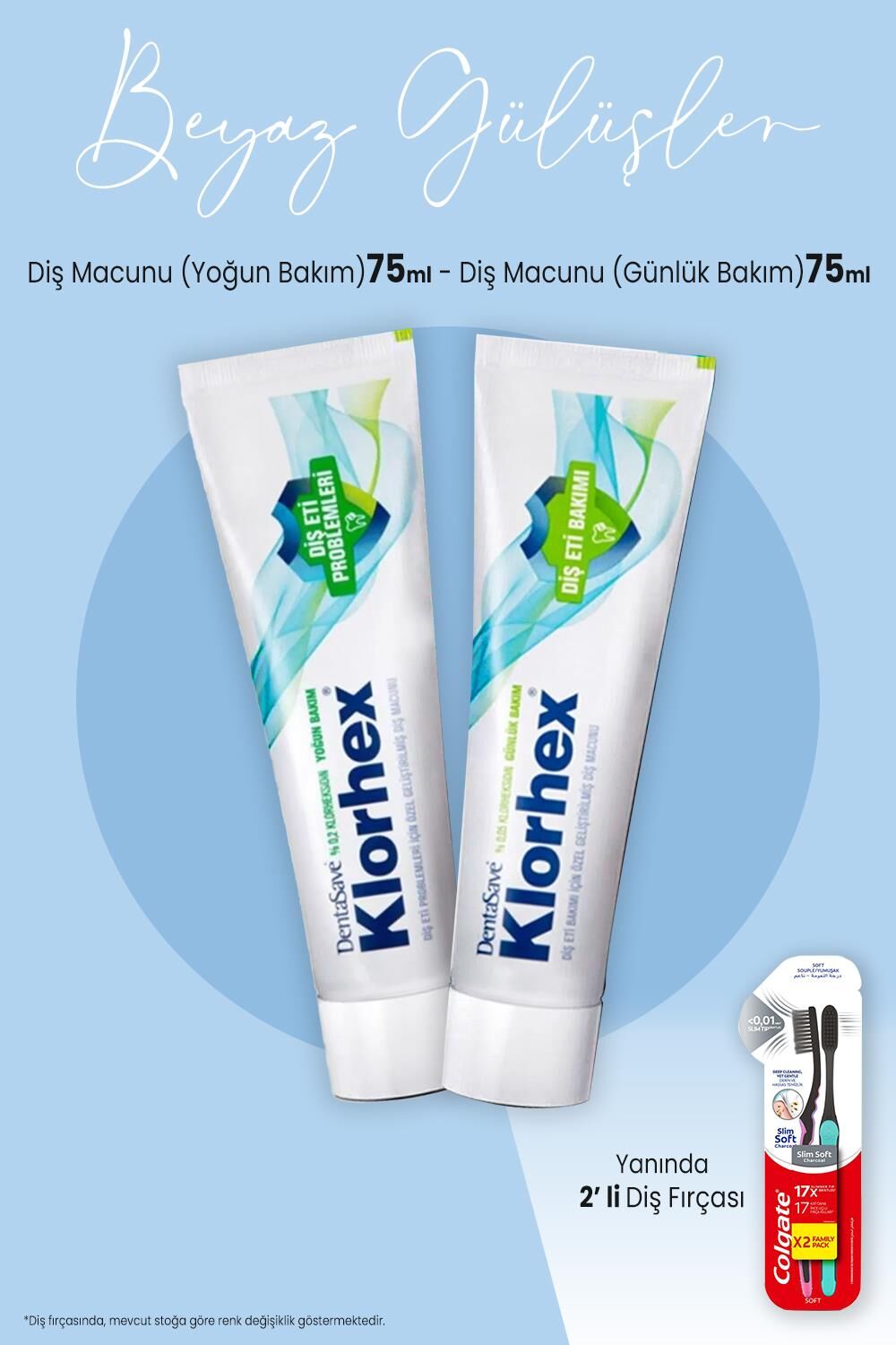 Dentasave Yoğun Bakım 75 ml, Günlük Bakım 75 ml Diş Macunu ve 2'li Diş Fırçası