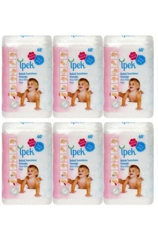 İpek Maxi Bebek Temizleme Pamuğu 60'lı X 6 Adet