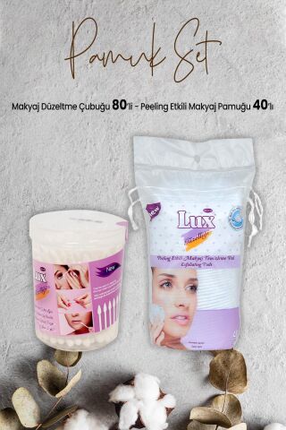 Lux Makyaj Düzeltme Çubuğu 80' li ve Peeling Etkili Makyaj Pamuğu 40' lı