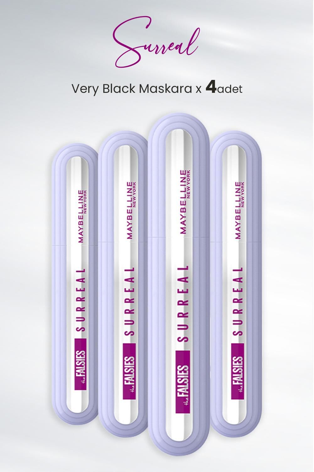 Maybelline New York Maskara Surreal Very Black x 4 Adet