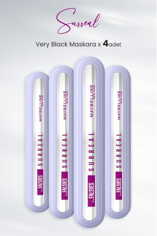 Maybelline New York Maskara Surreal Very Black x 4 Adet