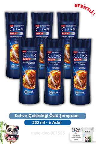 Clear Men 6'lı Kahve Çekirdeği Özlü Şampuan 350 ml ve ROSIE