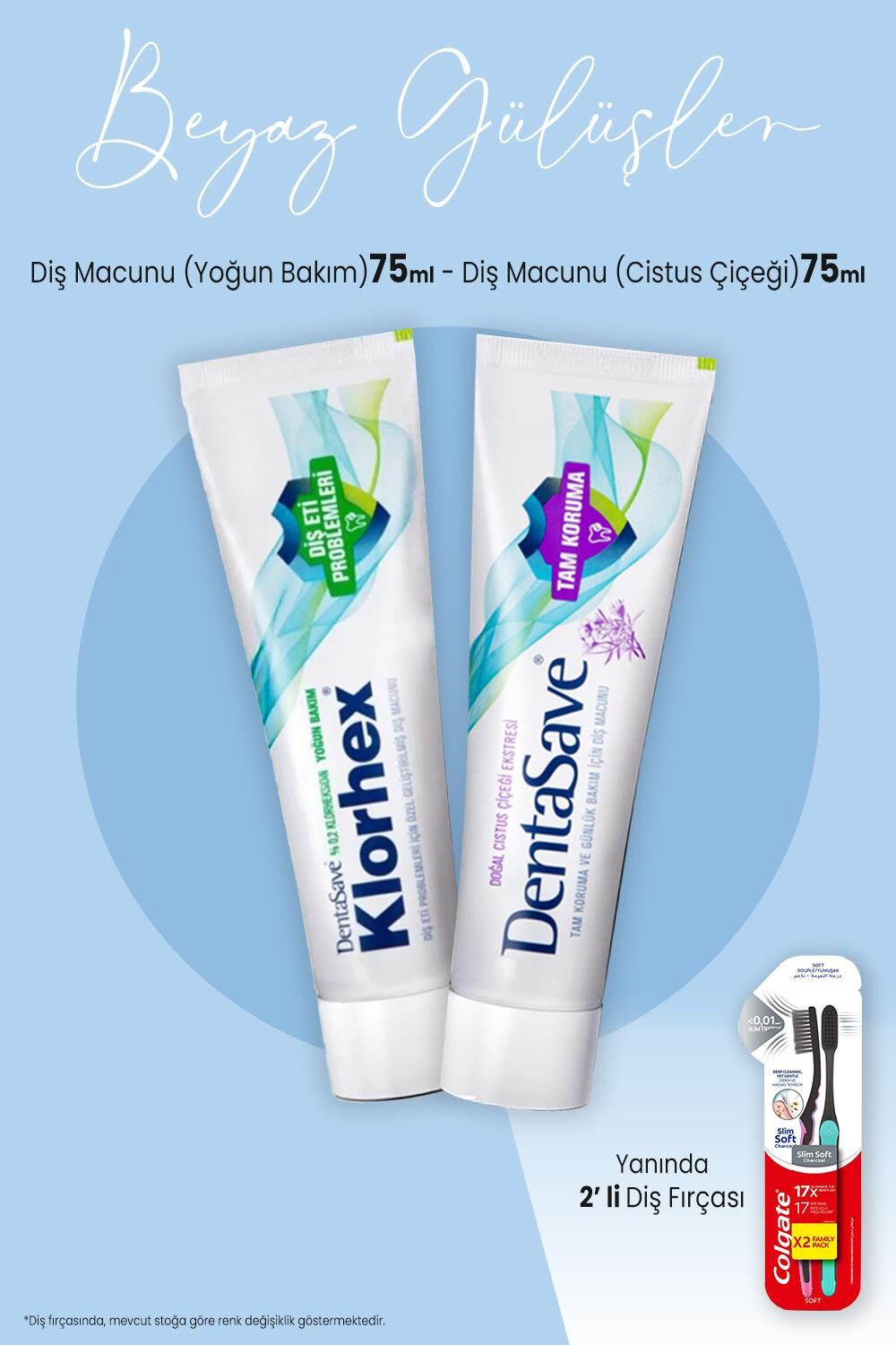 Dentasave Çinko Formül 75 ml, Yoğun Bakım 75 ml Diş Macunu ve 2'li Diş Fırçası