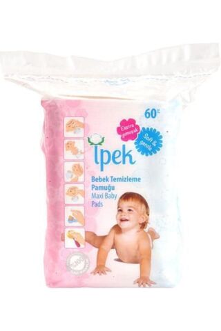 İpek Maxi Bebek Temizleme Pamuğu 60 Lı 6 Paket