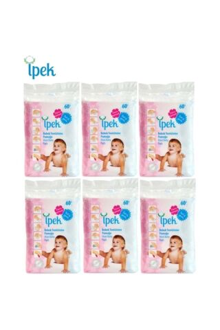 İpek Maxi Bebek Temizleme Pamuğu 60 Lı 6 Paket