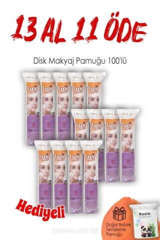 13 AL 11 ÖDE 100'lü Lux Disk Makyaj Pamuğu ve ROSIE