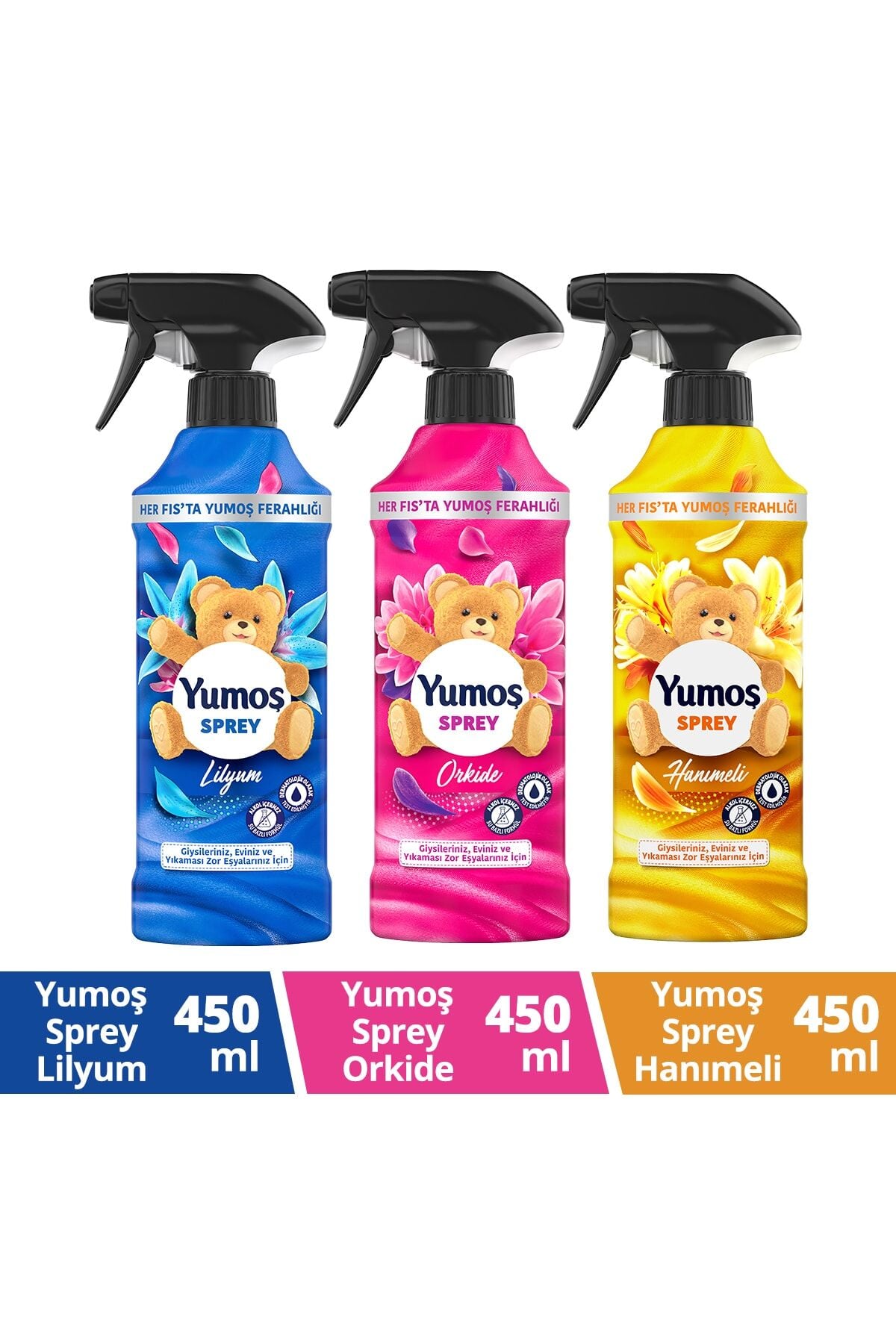 Yumoş Sprey Yıkaması Zor Eşyalar Için Orkide, Lilyum ve Hanımeli 450 ml