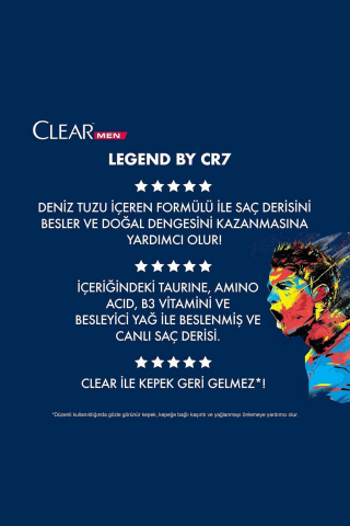 Clear Men Legend By CR7 Cristiano Ronaldo Şampuan 350 ml ve ROSIE